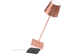 Lámpara de Mesa Poldina Pro Foglia Cobre LED recargable y regulable ZAFFERANO