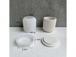 Molde De Silicona Para Macetas, Moldes De Cemento, Macetas Y Tarros Con Rayas Para Manualidades.