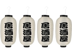 4 Faroles Japoneses Decorativos Resistentes Al Agua