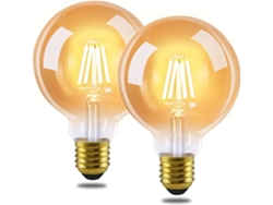 Paquete de 2 bombillas LED vintage E27, filamento Edison, luz blanca cálida G95 2700 K, 4 W, ideales para el hogar, hoteles, cafeterías y bares. ZMH