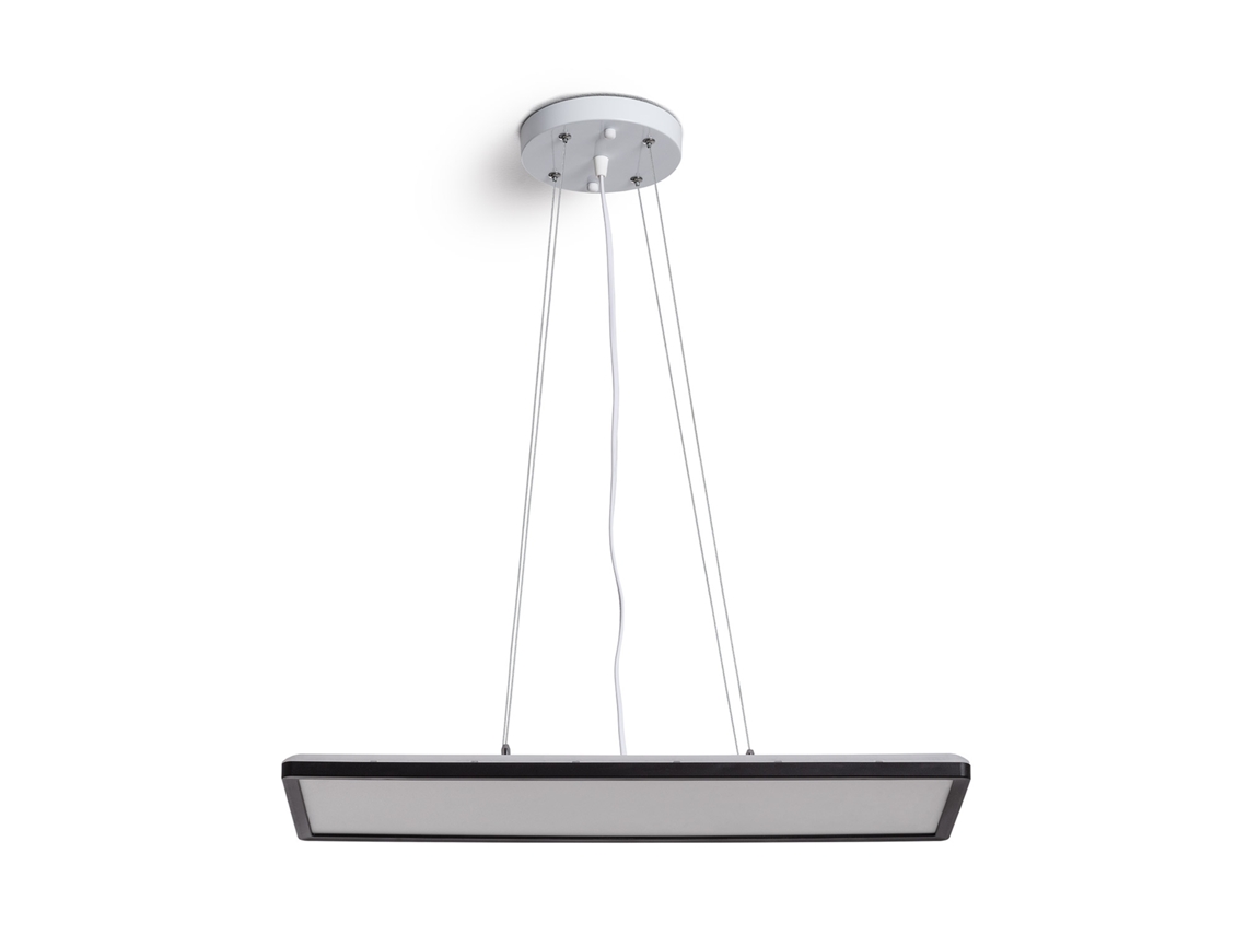 Lámpara colgante LED rectangular de 24 W, 580 x 200 mm, interruptor doble, color negro, Ledkia (3000 K, 4000 K, 6000 K)