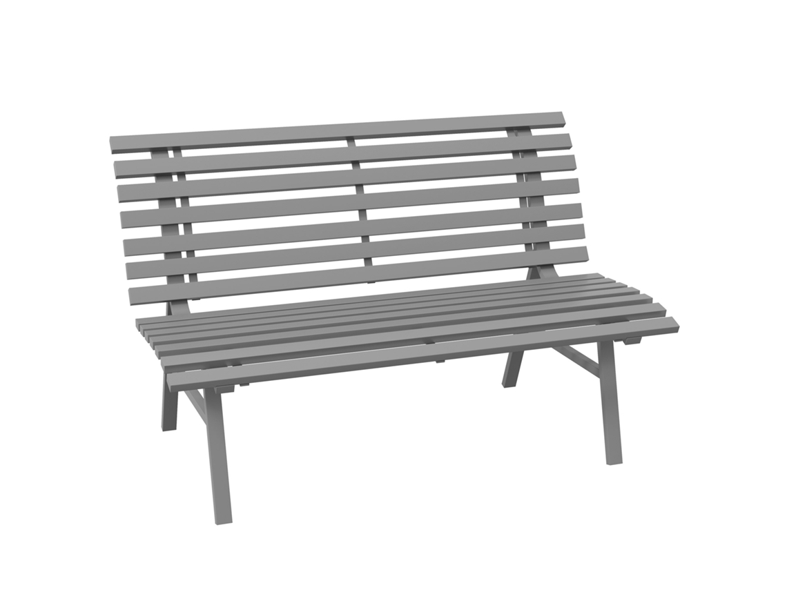 Banco De Jardín/parque, 2 Plazas, Aluminio, Gris, 123x67x79cm