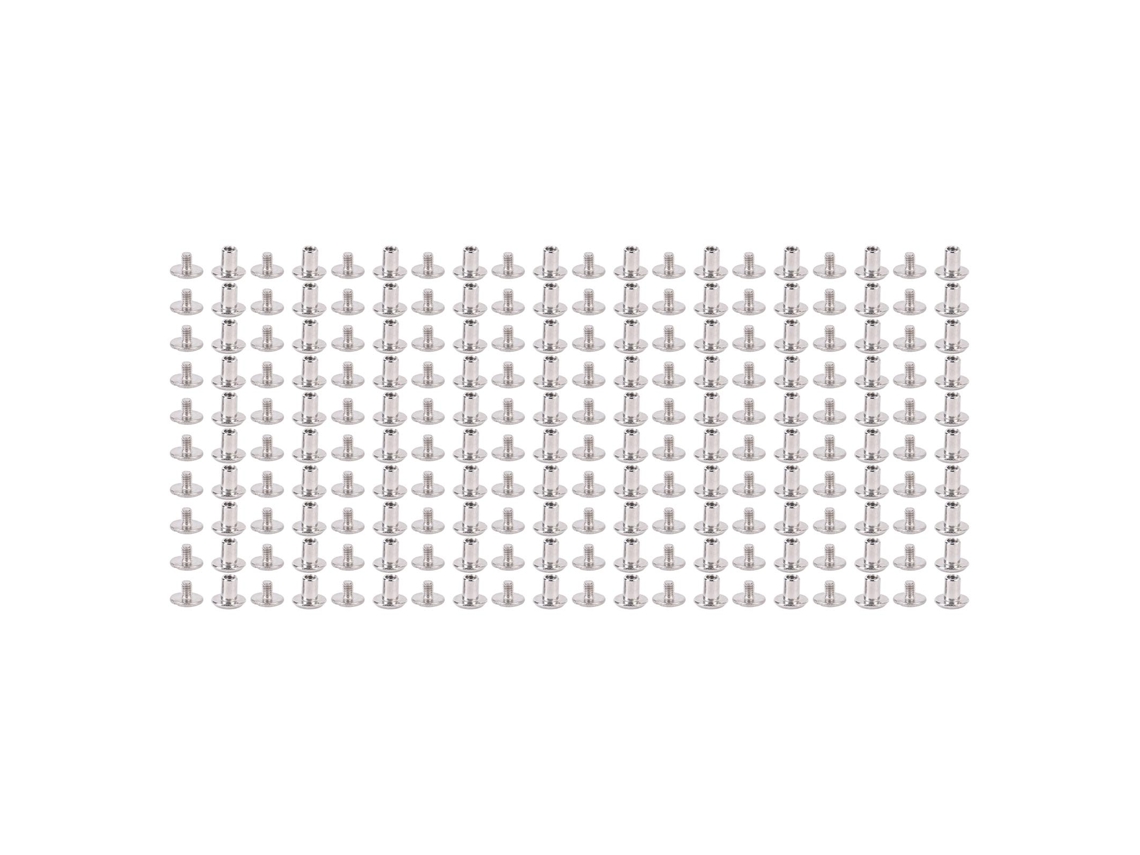 100 Juegos De Remaches Y Tornillos Planos De Cabeza Redonda De Acero Inoxidable Para Trabajos En Cuero, 3x4x6 Mm