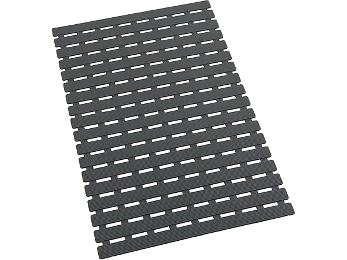 Alfombrilla De Baño Gris, Antideslizante Con Ventosas, 63 X 40 Cm, Limpieza Profunda, Para Uso Doméstico.