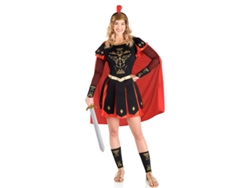 Disfraz de Centurión Romana rojo y dorado para mujer