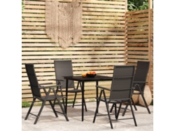 Juego de comedor de jardín de 5 piezas DKD Home Decor en negro