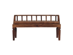 Banco De Madera Maciza Bordeaux De Cuero