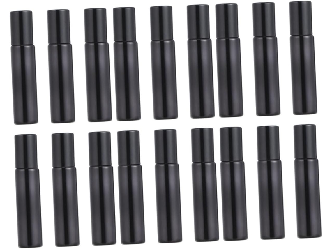 Conjunto De 18 Frascos Recarregáveis De Aço Preto Em Formato De Bola Para Óleos Essenciais Para Os Olhos E