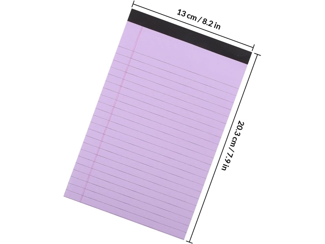 Juego De 4 Blocs De Notas A5 Rayados, Tamaño Legal, Con Papel Antiadherente Desmontable.