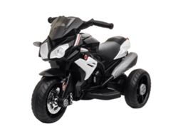 Moto Eléctrica Infantil, 3 Ruedas, 6v, Música, Claxon, Faros, Blanco Y Negro.