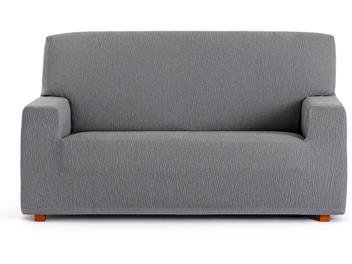 Funda de Sofá 2 Plazas EYSA Premium Troya Tejido Elástico (170 x 70 x 110 cm - Poliéster y Algodón - Gris)