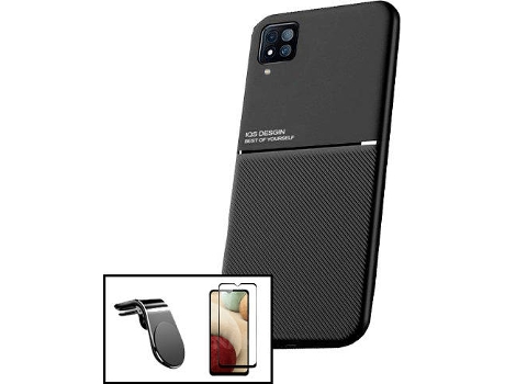 Carcasa + Protector + Soporte Magnético L Safe Driving Samsung Galaxy A22 5G PHONECARE Magnetic Lux Negro