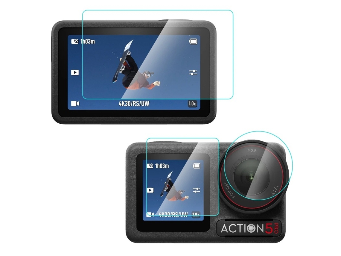 Protector De Pantalla Y Lente De Vidrio Templado Para Dji Osmo Action 5 Pro. Gertiz