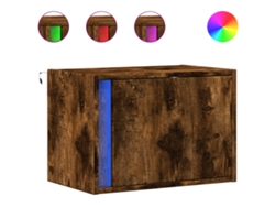 Juego de mesitas de noche de pared con luces LED, roble ahumado, MAISON EXCLUSIVE