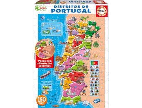 Puzzle EDUCA Junior 150 Provincias Portugal (Edad Mínima: 6 Años - 150 Piezas)