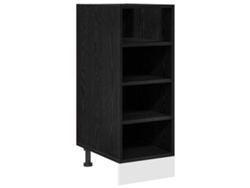 Maison Exclusive - Gabinete Base De Cocina Roble Negro 30 X 44,5 X 81,5 Cm