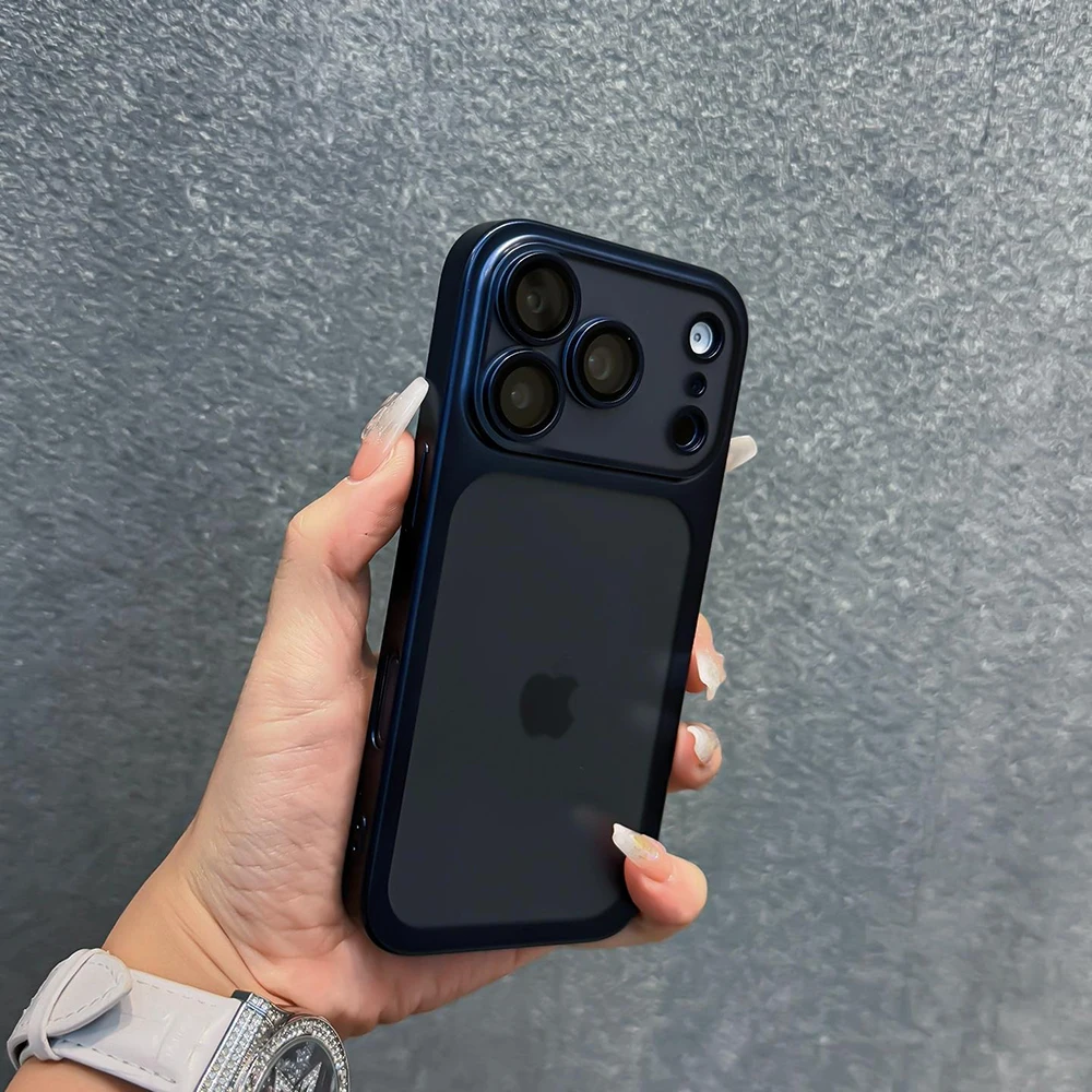 (iphone 14 Pro Max Azul) Lujosa Funda Translúcida A Prueba De Golpes Para Iphone, Con Proceso De Galvanoplastia.