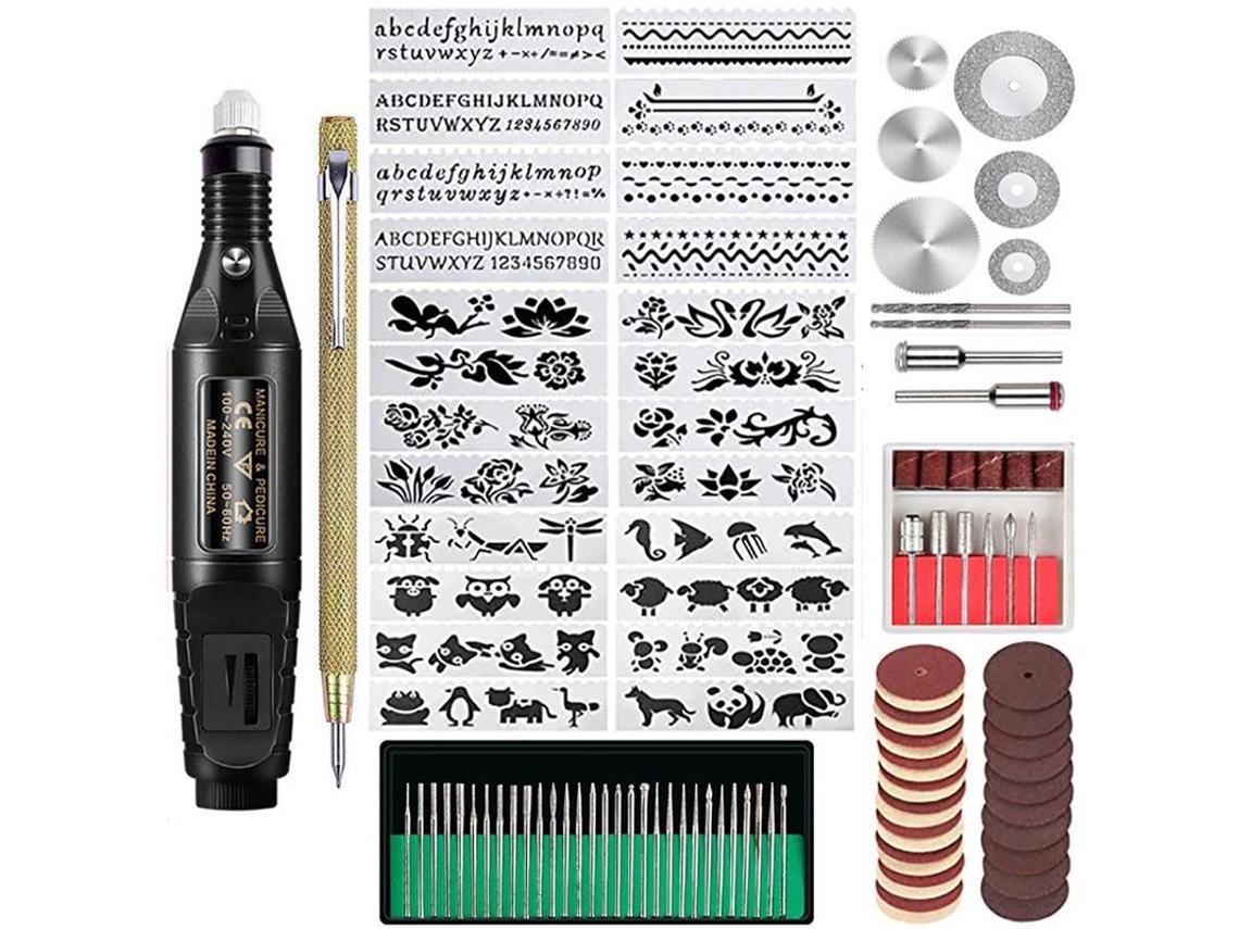 Kit De Herramientas De Grabado De 107 Piezas, Bolígrafo Rotatorio Multifuncional Para Bricolaje, Velocidad Ajustable De 3000 A 20000 Rpm.