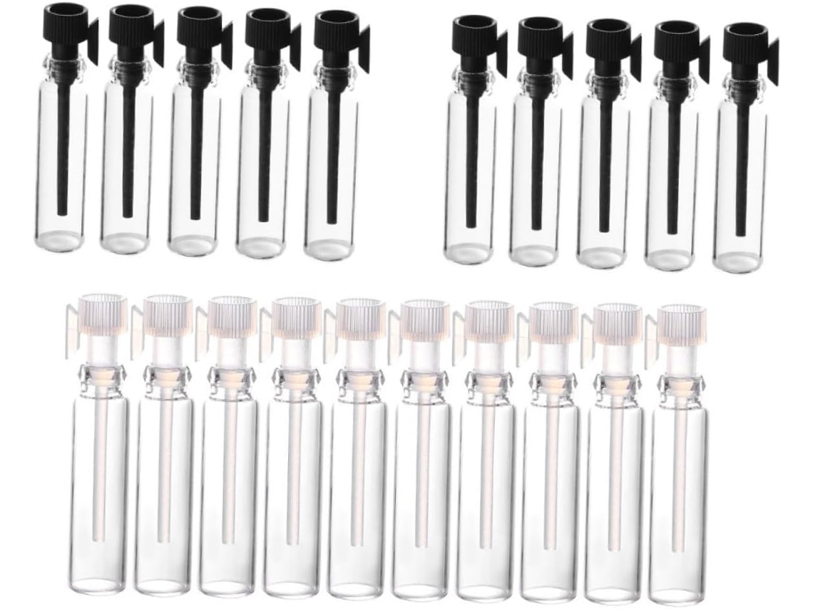 Paquete de 100 frascos de vidrio transparente para muestras de perfume, 1 ml