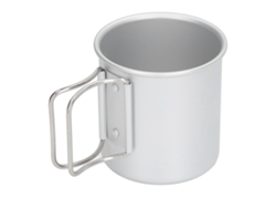 Taza De Camping Ultraligera Y Segura De Óxido De Aluminio Con Asa Plegable Para Uso En Exteriores.