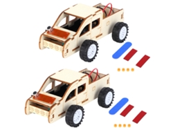 Kit De Montaje De Coche De Madera Con Control Por Voz Para Niños - Juguete Científico Experimental