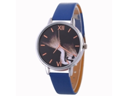 Reloj De Pulsera Analógico De Cuarzo Redondo De Aleación Para Mujer, Estilo Moderno, Azul Real.