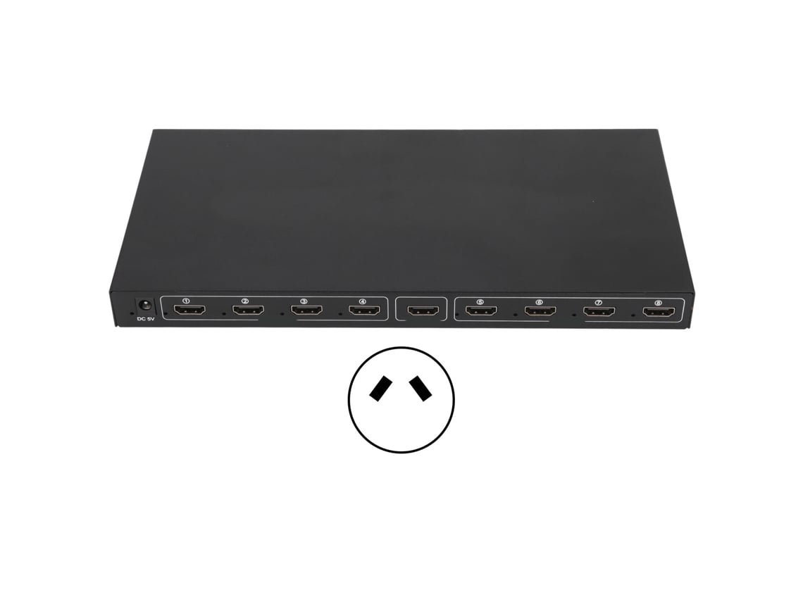 Divisor De Interfaz Multimedia Hd De 1 A 8 Con Soporte Plug And Play 4k Para Monitores Uhd.