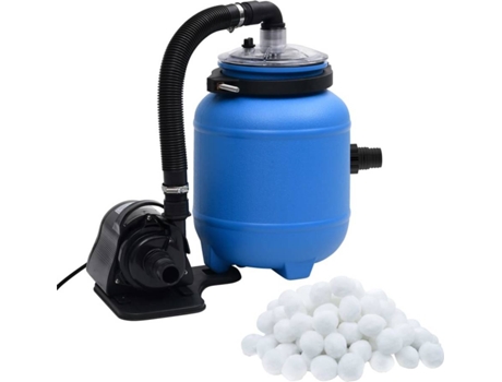 vidaXL Bomba de filtro de piscina negra y azul 4 m³/h