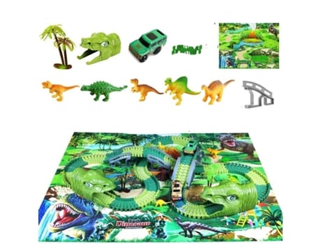 Los Niños Que Compiten Con El Carril de La Curva de Juguete de Pista de Dinosaurio 240 Piezas