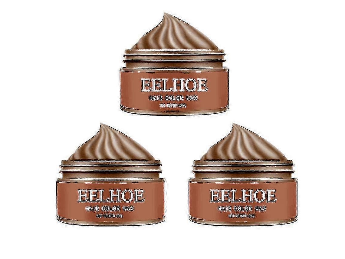3pcsbrown—granny Gray Colorful Hair Wax Hair Mud Long-lasting Styling Natural Fluffy Color Disposable D