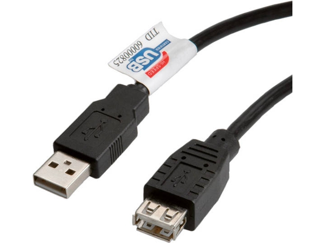 Cable USB ROLINE USB A/USB B 3 m Macho/Hembra Negro