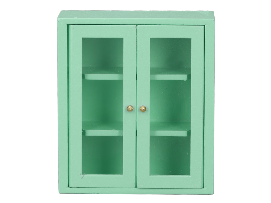 Armario De Pared Para Casa De Muñecas 1:12 Madera Cocina Miniatura Decoración Juguete Verde
