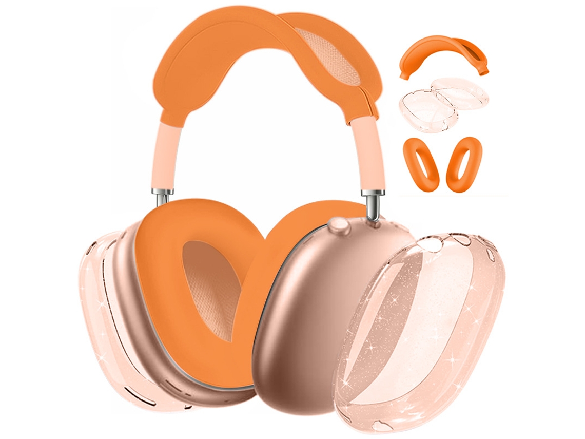 Funda Protectora Para Airpods Max, Tpu Y Silicona Transparente Y Suave, Resistente A Los Arañazos (naranja) Czhhmart