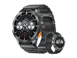 Reloj inteligente Ak77 AMOLED con Bluetooth, llamadas y deportes al aire libre (negro)