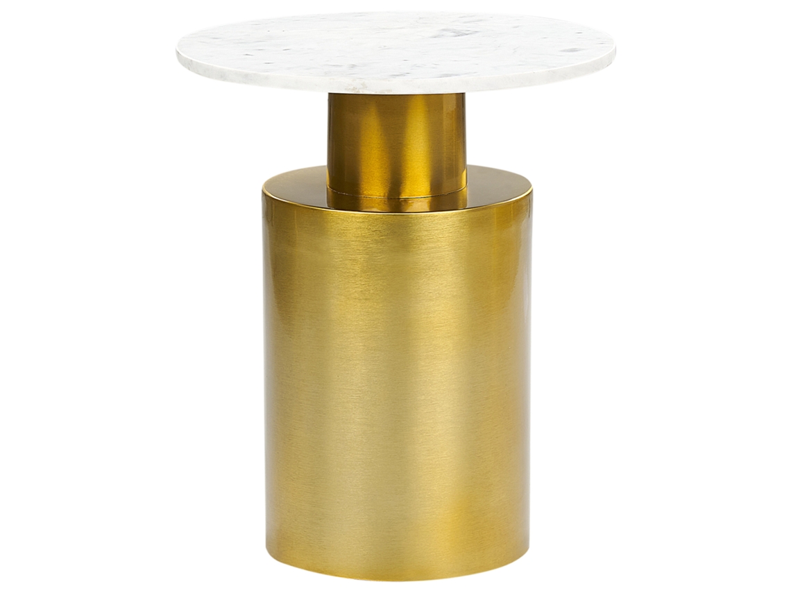 Mesa auxiliar de estilo moderno BELIANI Ariaga de Hierro Dorado 40x40x47
