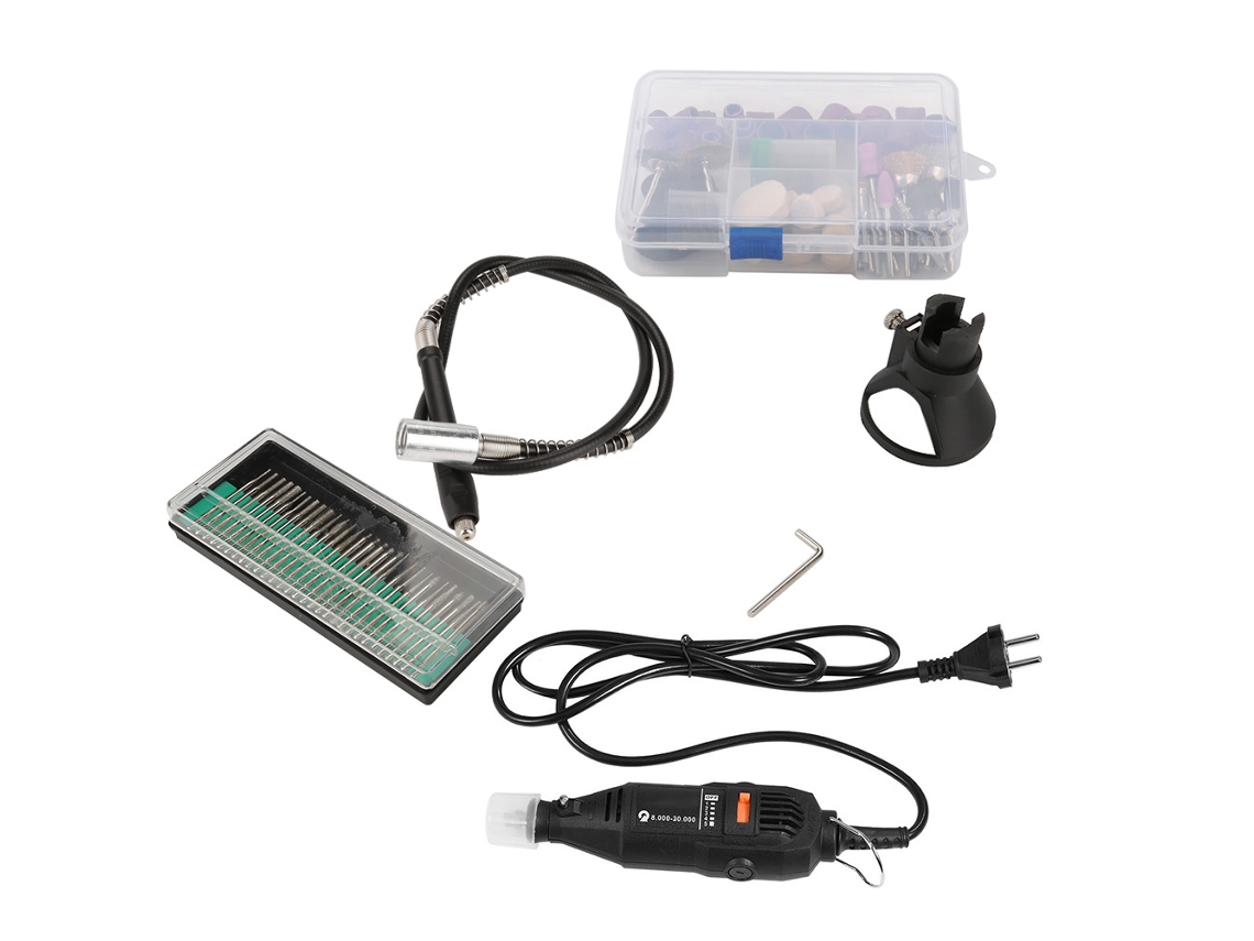 Mini Amoladora Rotativa Eléctrica De 110/130 W Con Accesorios Y Eje Flexible, 160 Piezas.
