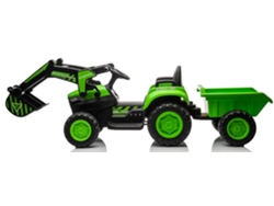 Excavadora eléctrica Ataa Stone para niños con remolque, batería de 12 V, color verde