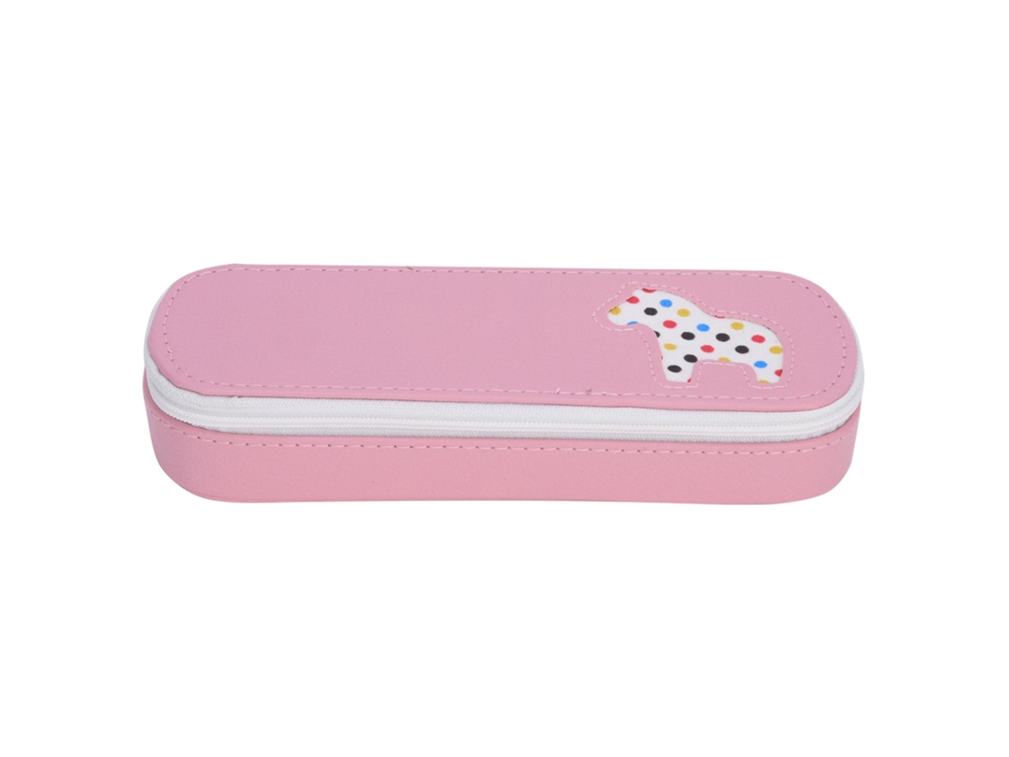 Estuche De Lápices De Cuero Pu Con Estilo De Caballo Bonito, Gran Capacidad, Para Estudiantes, S2-15 Rosa