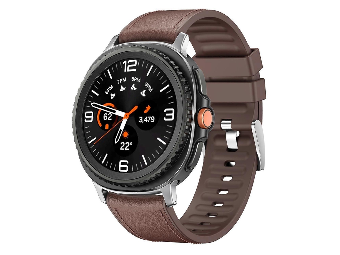 Correa de silicona con detalles de piel y cabezal metálico para Samsung Galaxy Watch8 / Watch8 Classic