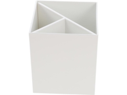 Portalápices Geométrico De Plástico Blanco, Portalápices Portátil Con Múltiples Compartimentos.