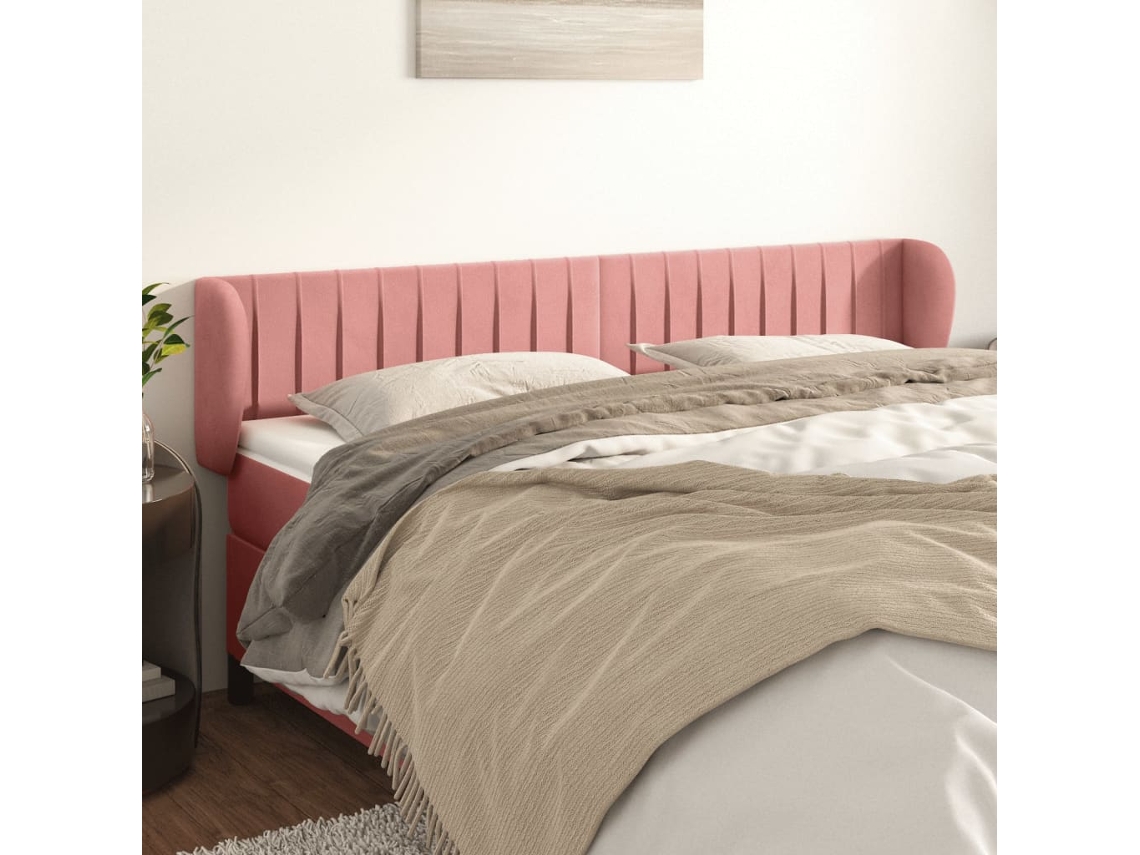 Cabecero De Terciopelo Rosa 183x23x78/88 Cm