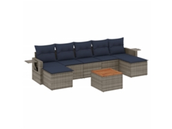 Maison Exclusive - Conjunto De Sofá De Jardín De 8 Piezas Con Cojines, Poliratán Gris