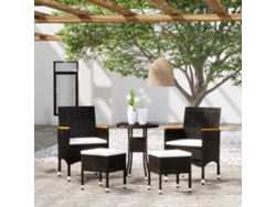 5 Piezas Conjunto Lounge De Jardim Vime Pe Preto Dkd Decoración Del Hogar