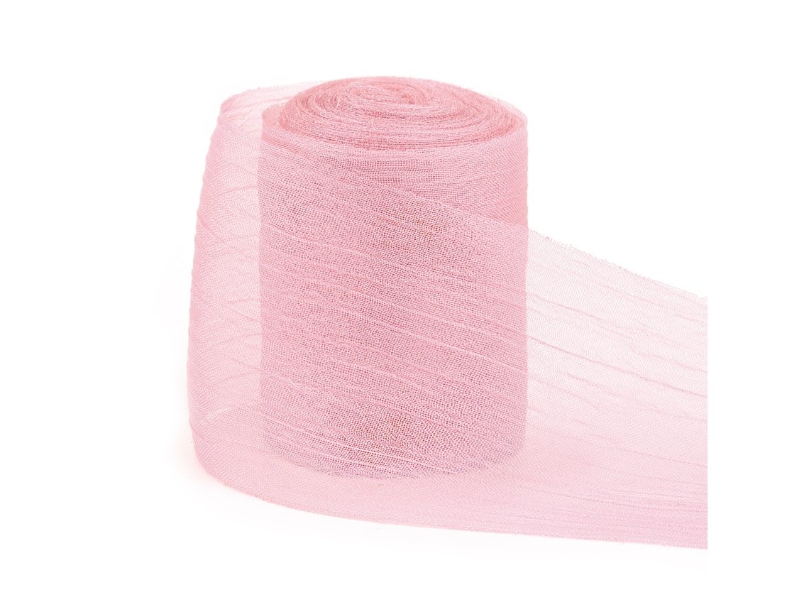 (rosa) Cinta De Hilo Arrugado De 5 Yardas Y 4 Cm, Adecuada Para Accesorios Para El Cabello, Manualidades De Bricolaje Y Decoraciones.