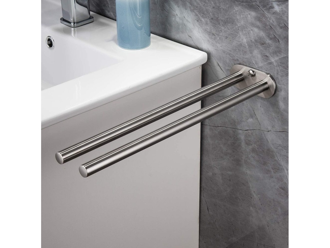 Elegante porta toallas de papel, de acero inoxidable, de diseño compacto y fácil instalación para cocina y baño (acabado cepillado).