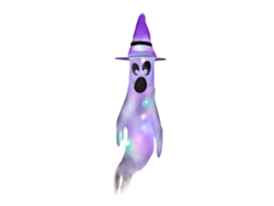 Guirlandas de fantasmas de Halloween com luzes LED, decorações iluminadas para festa e jardim.