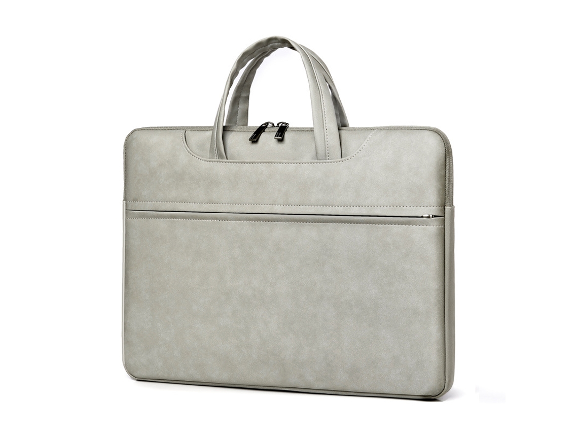 Bolso para portátil de 13 pulgadas, hecho de material de PU impermeable, estilo bolso de oficina gris claro Hexinyigjly