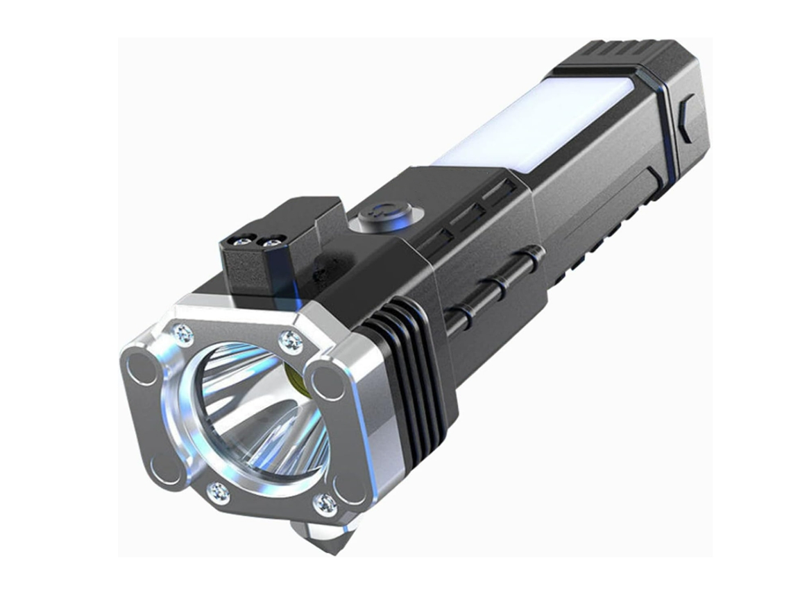 Linterna Led Super Brillante Linterna Táctica Luz De Trabajo Potente Linterna De Mano Multifuncional Linterna De Camping Reflector (negro)