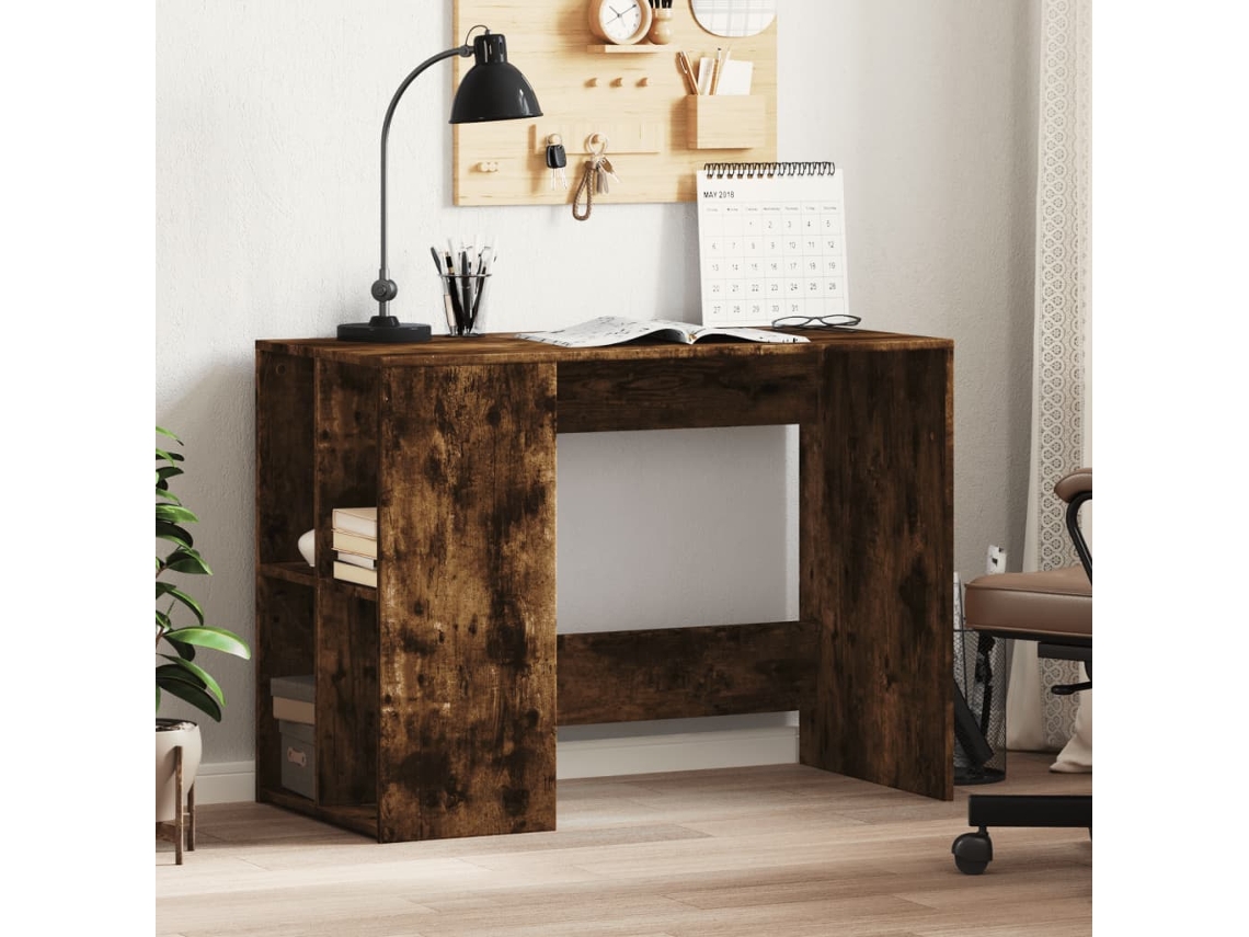 Escritorio | Mesa | Mesa de escritura 102x50x75 cm Fabricado en madera de roble ahumado