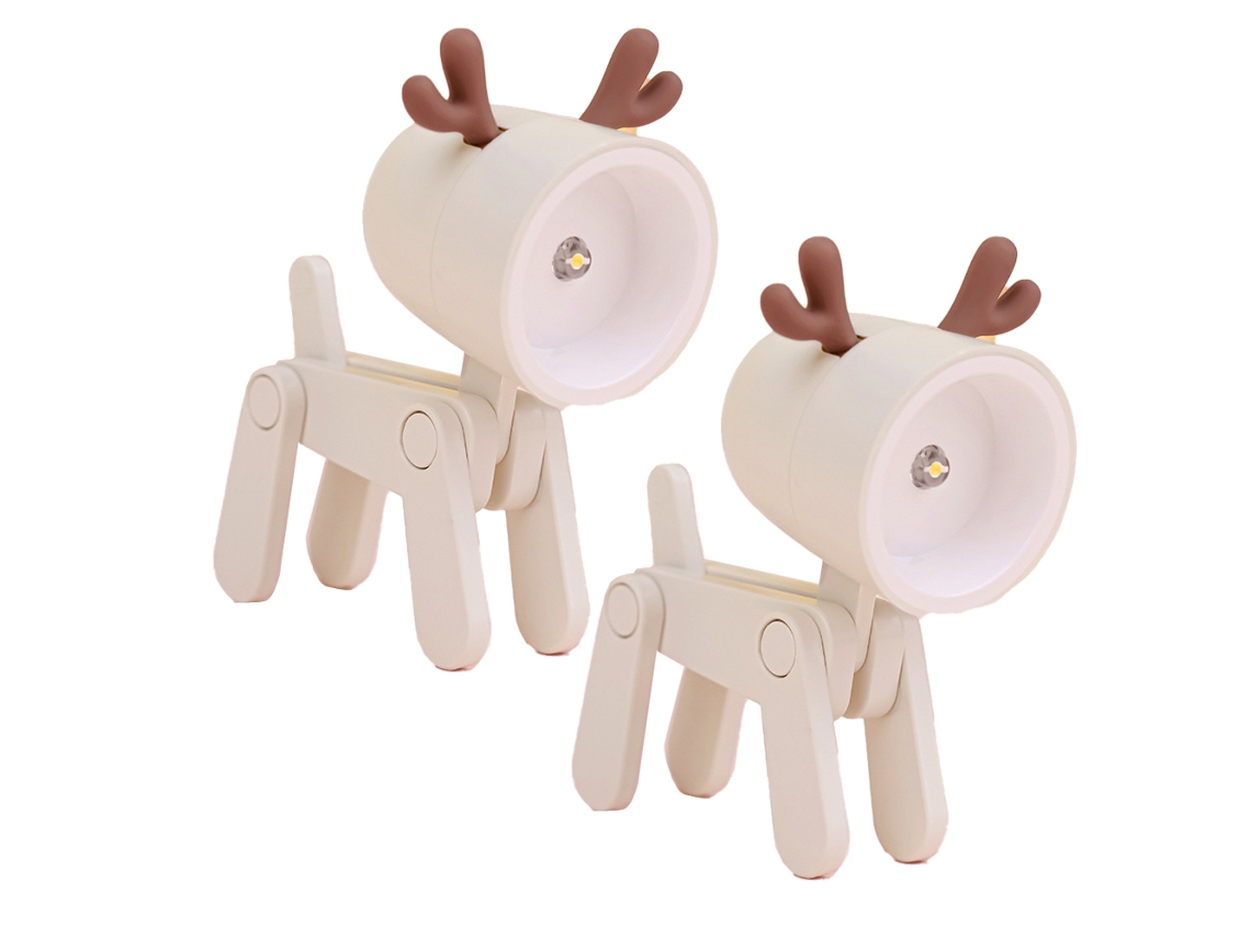 2 Unidades De Candeeiro De Mesa Dobrável Pequeño Com Orelhas - Bege - Fulvo JEIIBRZUI